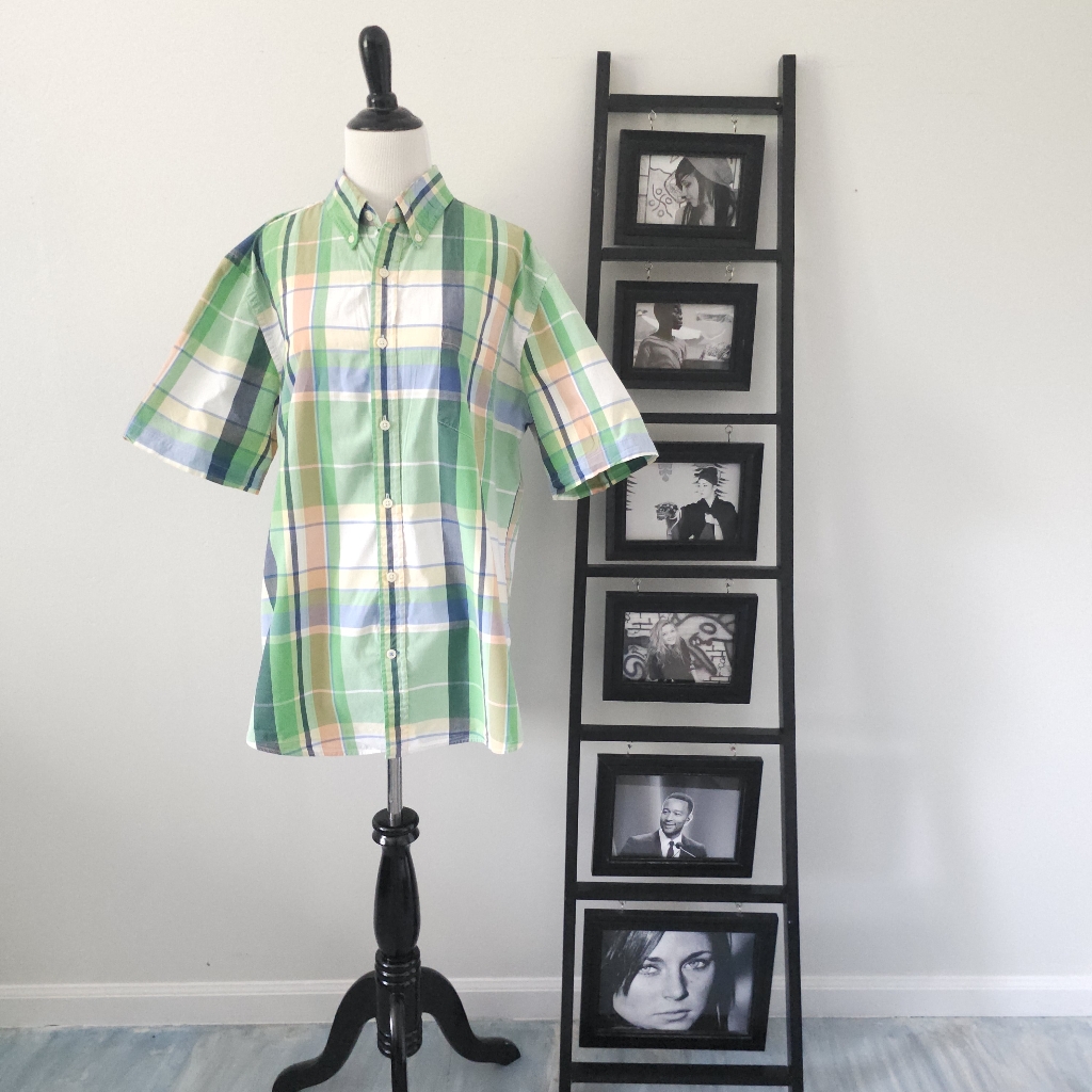 Mens Green Plaid Shirt